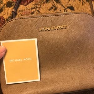 Michael Kors Taupe Cross Body Dome Purse 👜